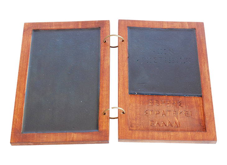 The diptych waxed plates