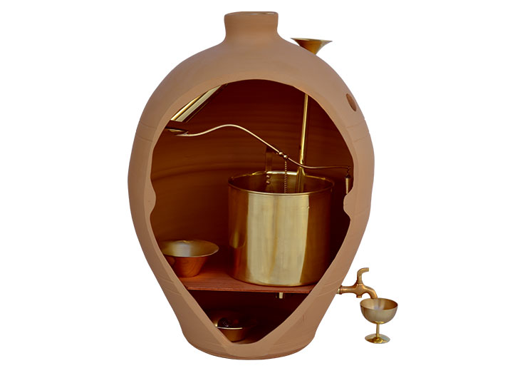 The automatic holy water server with coin-collector