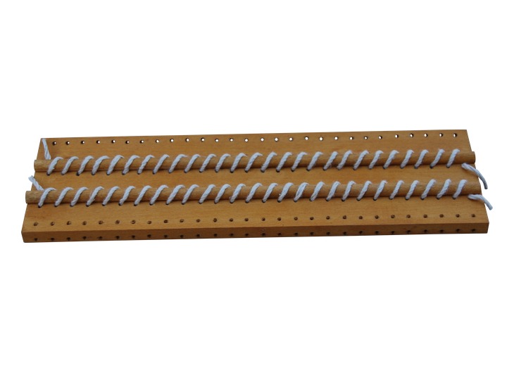 Model of sewn ship hull planks joined with rope