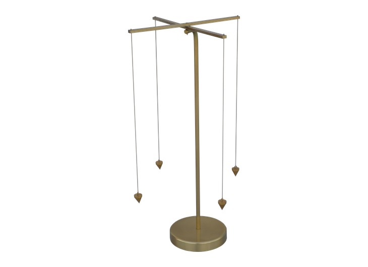 Reconstructed asteriskos surveying cross with four hanging plumb-lines