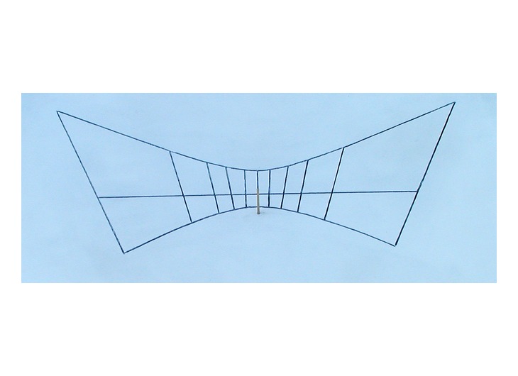 Horizontal sundial hour lines and seasonal curves with a vertical gnomon