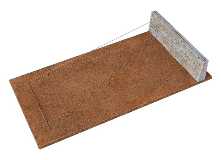 Model demonstrating the measurement of an inaccessible wall using similar triangles
