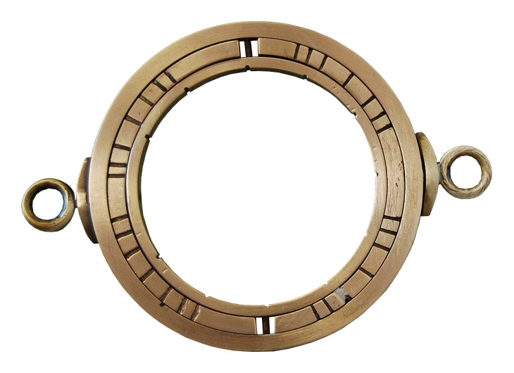Reconstructed portable ring sundial of Parmenion folded flat