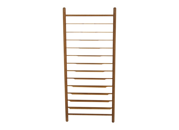 Reconstructed psithyra with a rectangular wooden frame and graduated crosspieces